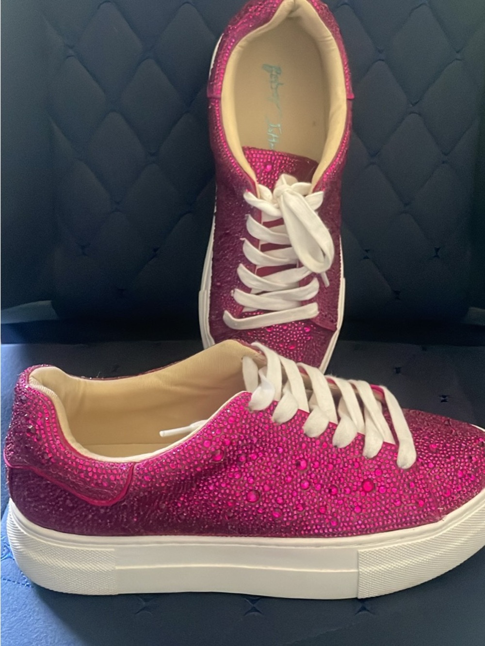 Betsey Johnson Rhinestone Platform Sneakers - 6.5